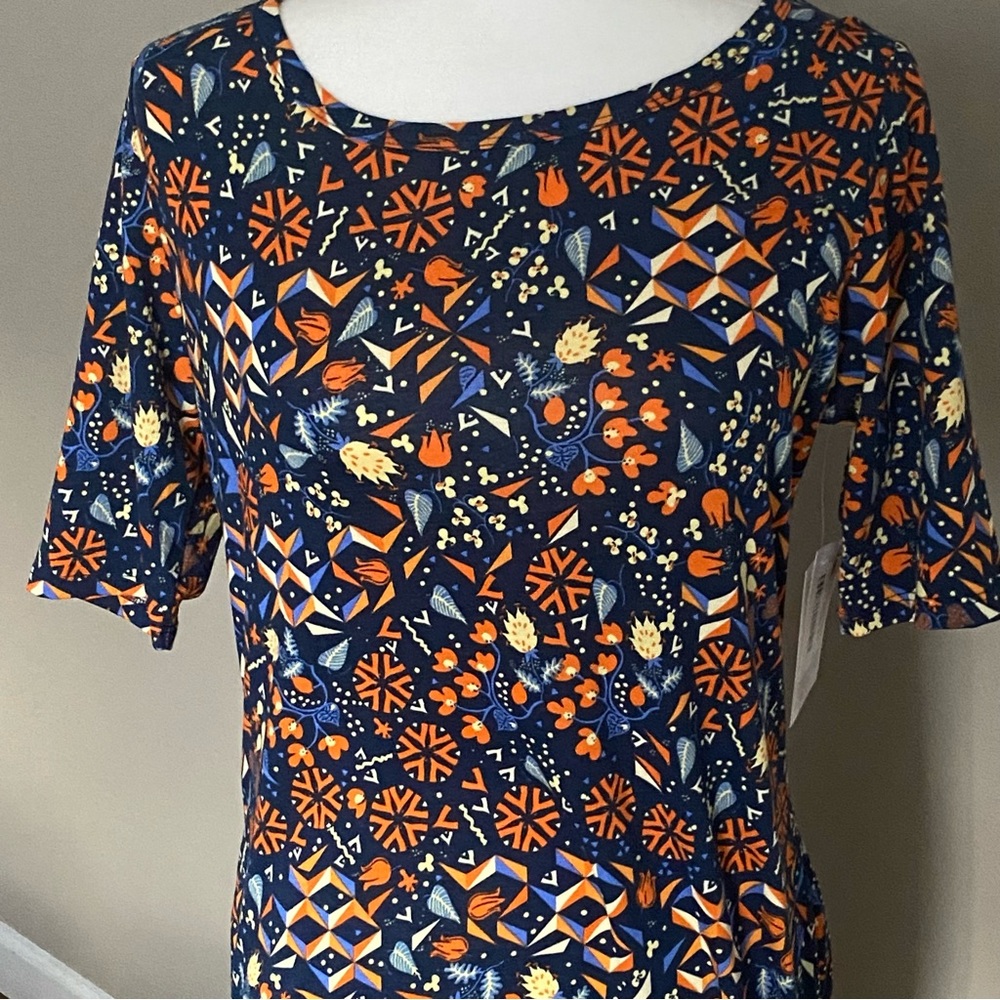 NWT Large Lularoe Blue Geometric Julia Dress